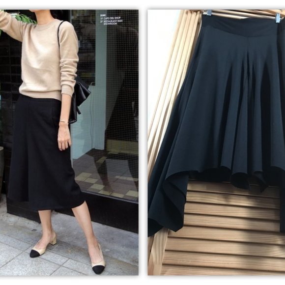 High Low Palazzo Mid Calf Culotte Pants - Picture 1 of 12
